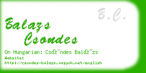 balazs csondes business card